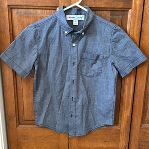 Old Navy Blue Short Sleeve Flex Fit Button Down